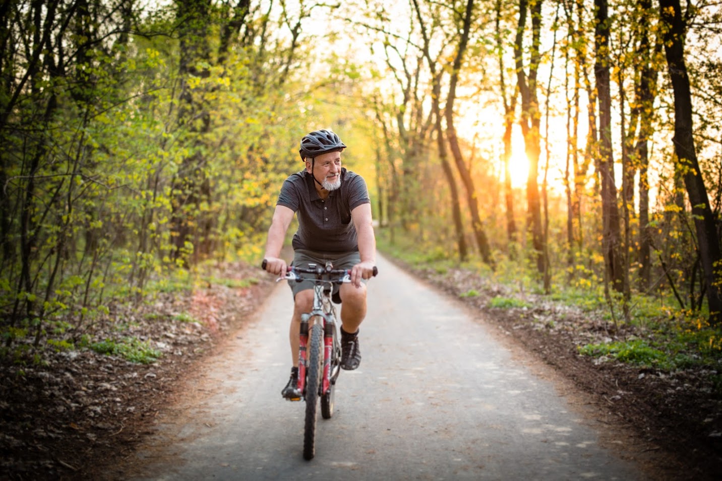 Man riding bike